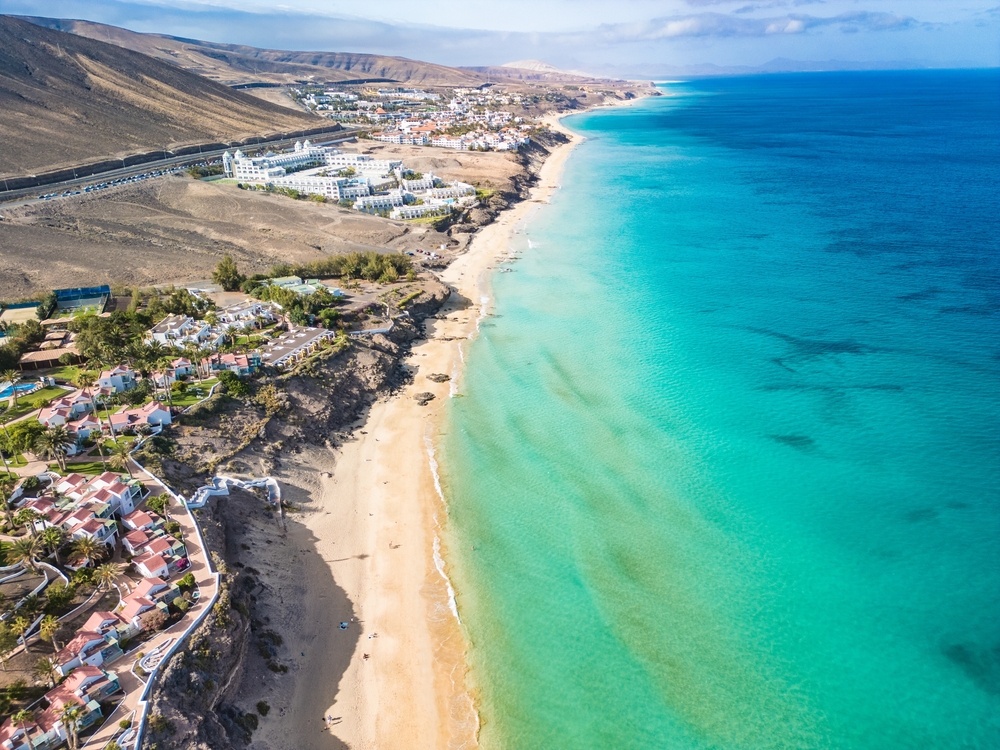 picture from above of the bay butihondo and jandia